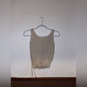 Moon & Madison | Beige Knit Open Back TankTop